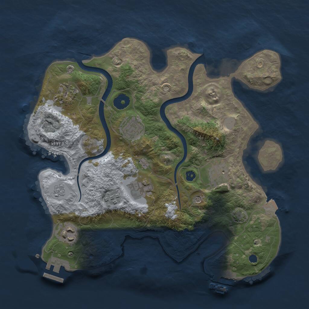 Rust Map: Procedural Map, Size: 3000, Seed: 991337, 12 Monuments