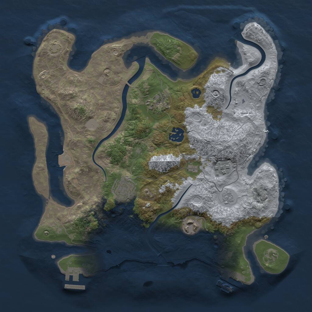 Rust Map: Procedural Map, Size: 3100, Seed: 377969, 10 Monuments