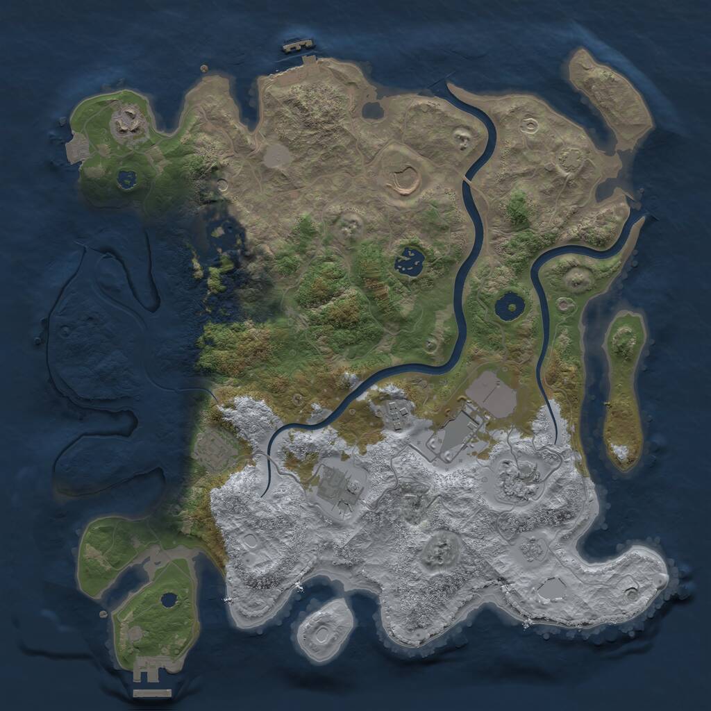 Rust Map: Procedural Map, Size: 3750, Seed: 717316, 15 Monuments