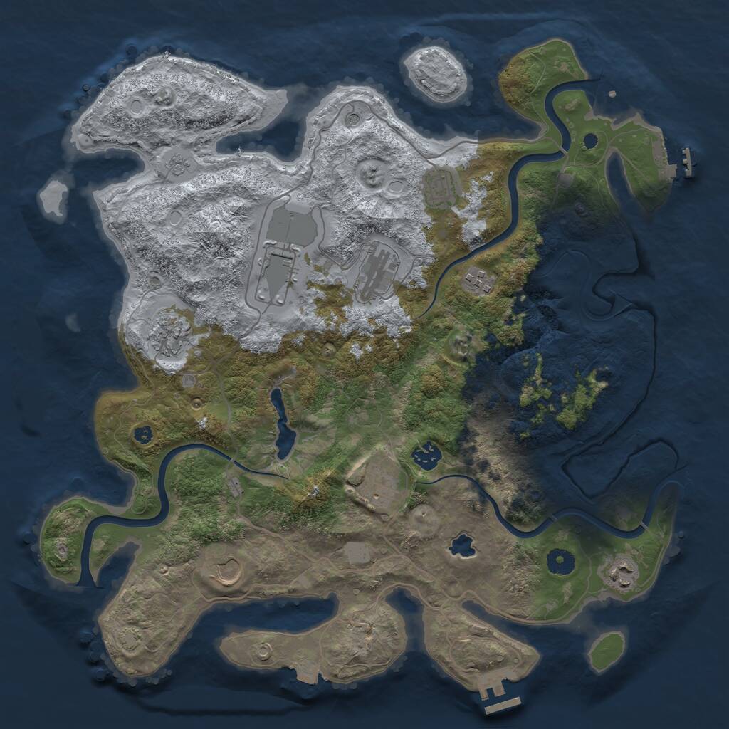 Rust Map: Procedural Map, Size: 4000, Seed: 458355, 15 Monuments