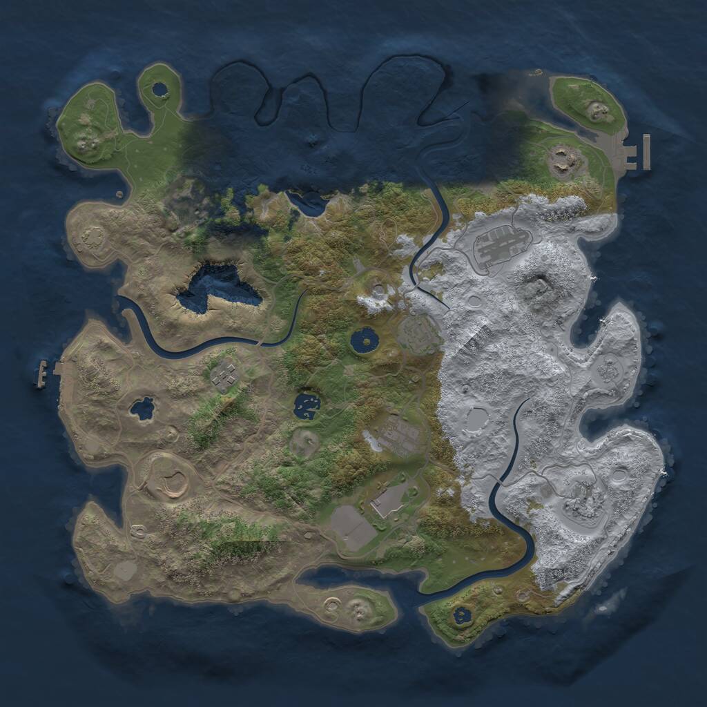 Rust Map: Procedural Map, Size: 4000, Seed: 1875006140, 16 Monuments