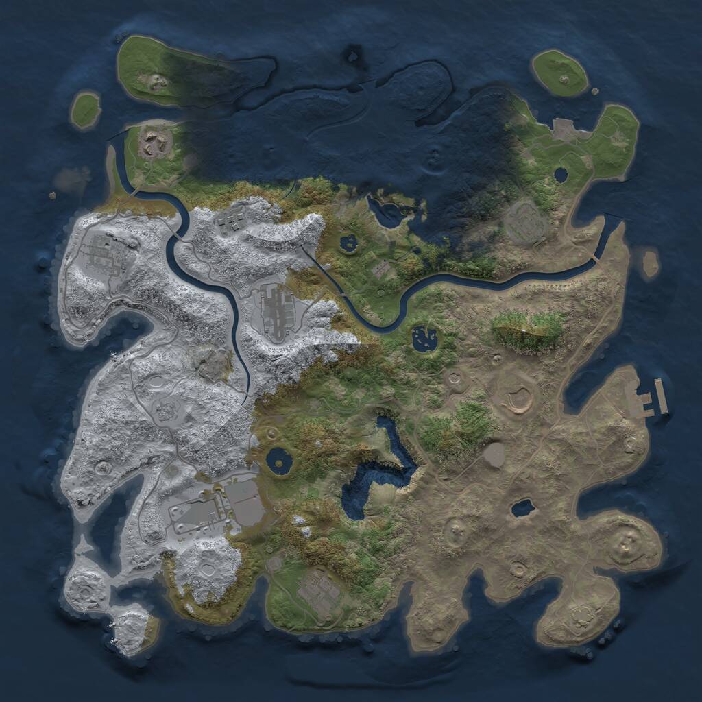 Rust Map: Procedural Map, Size: 4000, Seed: 1509704652, 14 Monuments
