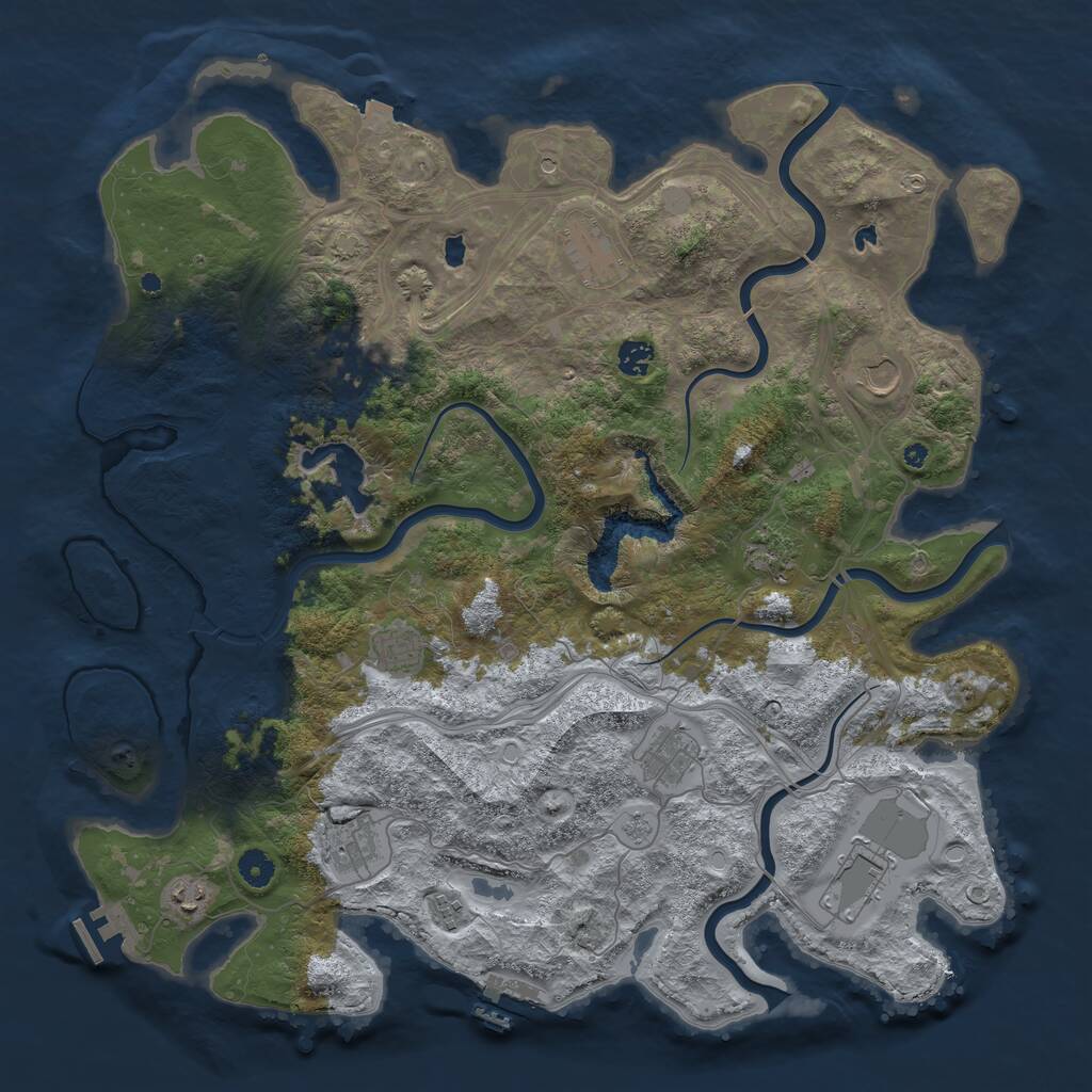 Rust Map: Procedural Map, Size: 4500, Seed: 679517, 17 Monuments