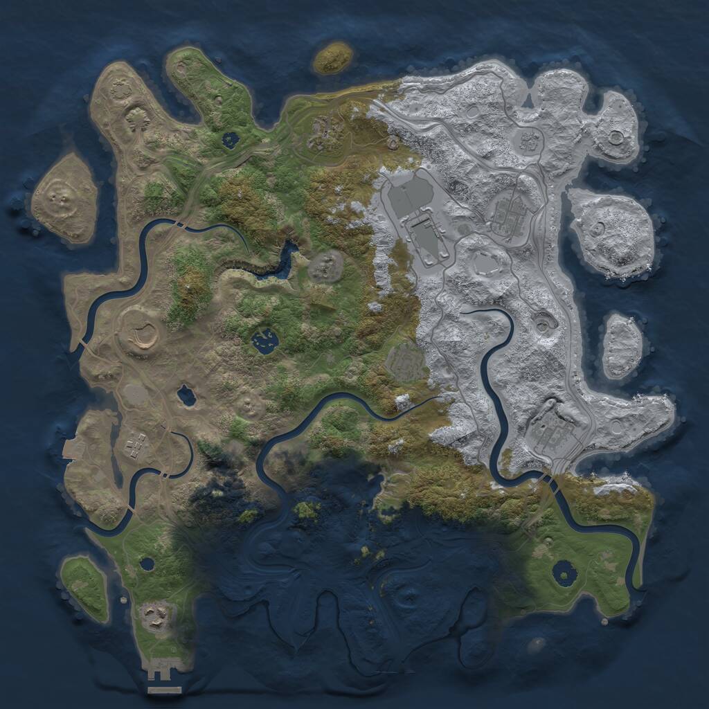 Rust Map: Procedural Map, Size: 4250, Seed: 1460146811, 14 Monuments