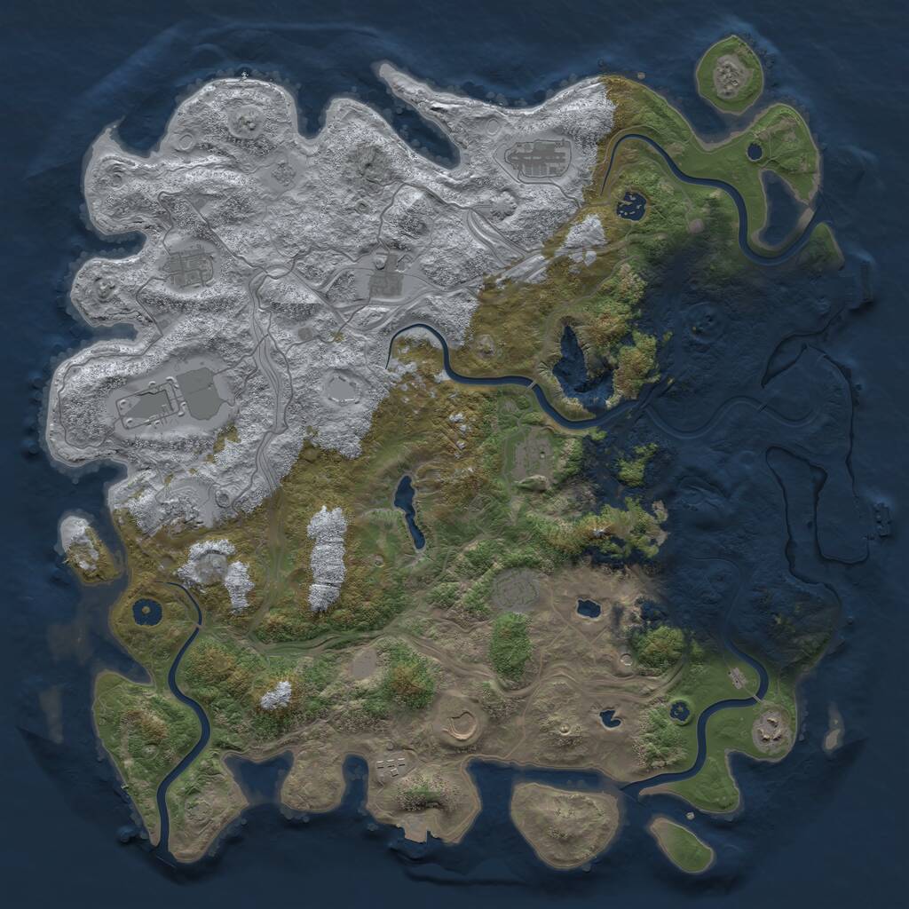 Rust Map: Procedural Map, Size: 4750, Seed: 295346, 17 Monuments