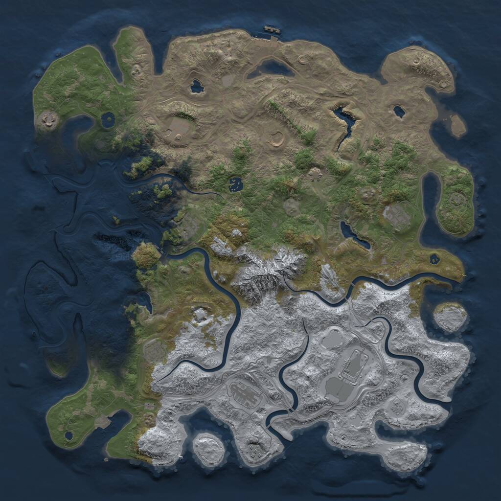 Rust Map: Procedural Map, Size: 5000, Seed: 576261, 16 Monuments