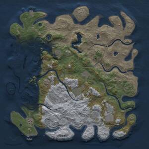 Thumbnail Rust Map: Procedural Map, Size: 4500, Seed: 1699313500, 17 Monuments