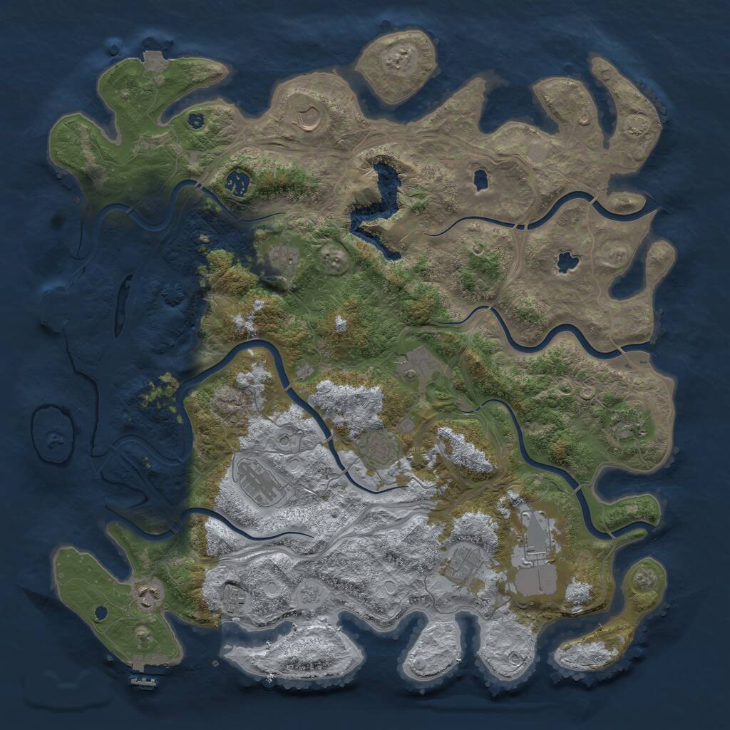 Rust Map: Procedural Map, Size: 4500, Seed: 1699313500, 17 Monuments