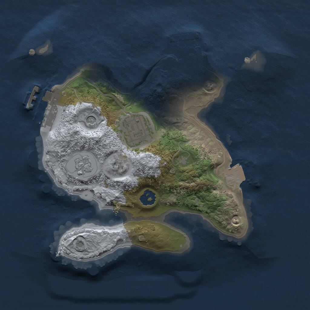 Rust Map: Procedural Map, Size: 2000, Seed: 24514, 6 Monuments
