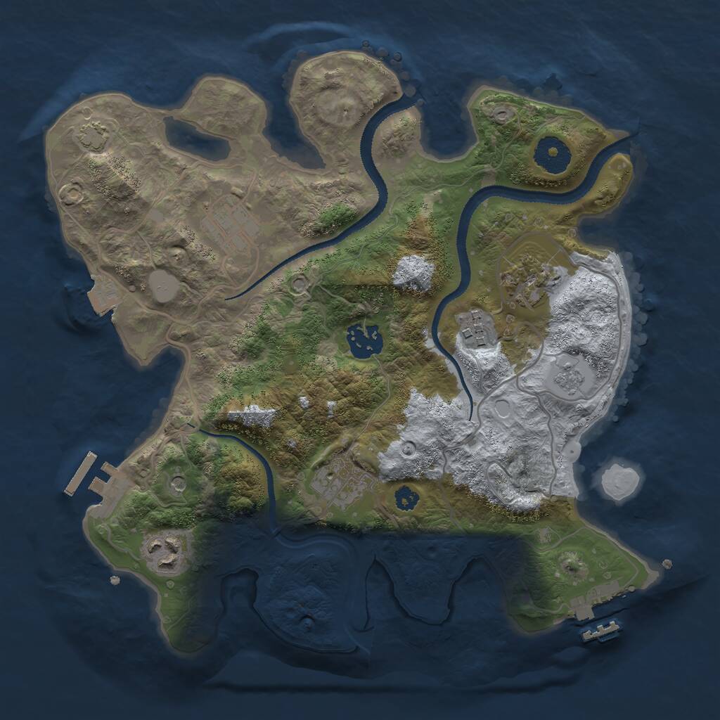 Rust Map: Procedural Map, Size: 3000, Seed: 20242024, 12 Monuments