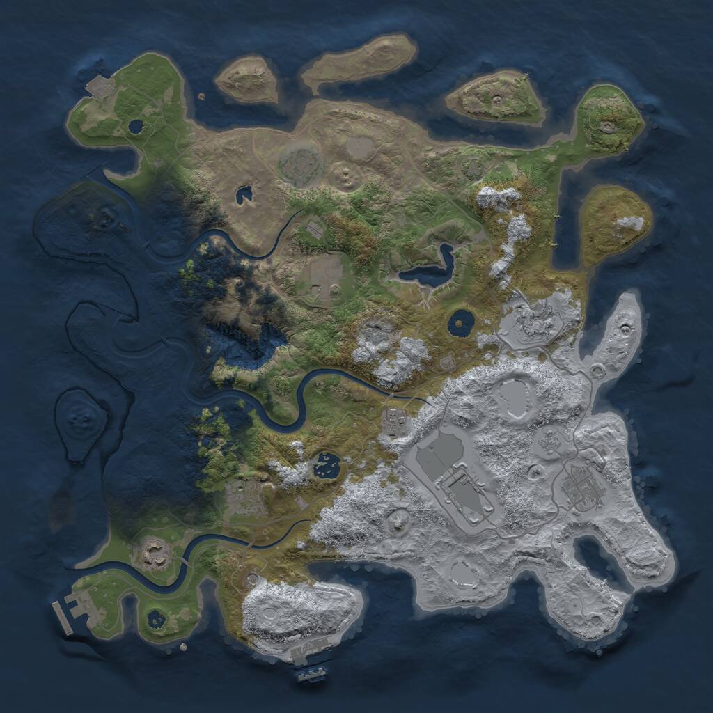 Rust Map: Procedural Map, Size: 4000, Seed: 930463122, 15 Monuments