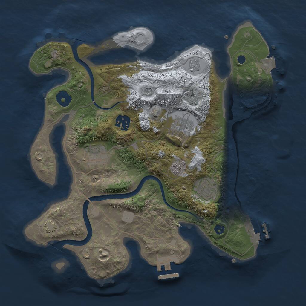 Rust Map: Procedural Map, Size: 3000, Seed: 5092026, 11 Monuments