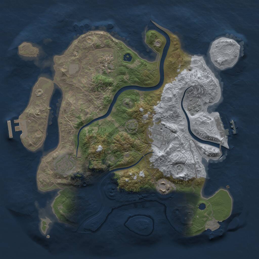 Rust Map: Procedural Map, Size: 3000, Seed: 9032746, 10 Monuments