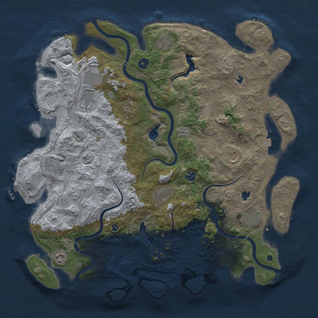 Rust Map: Procedural Map, Size: 4500, Seed: 328159, 15 Monuments