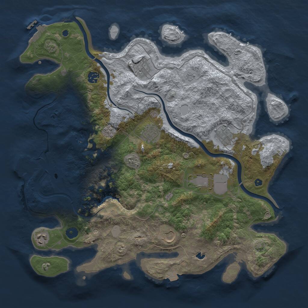 Rust Map: Procedural Map, Size: 4000, Seed: 231121640, 14 Monuments