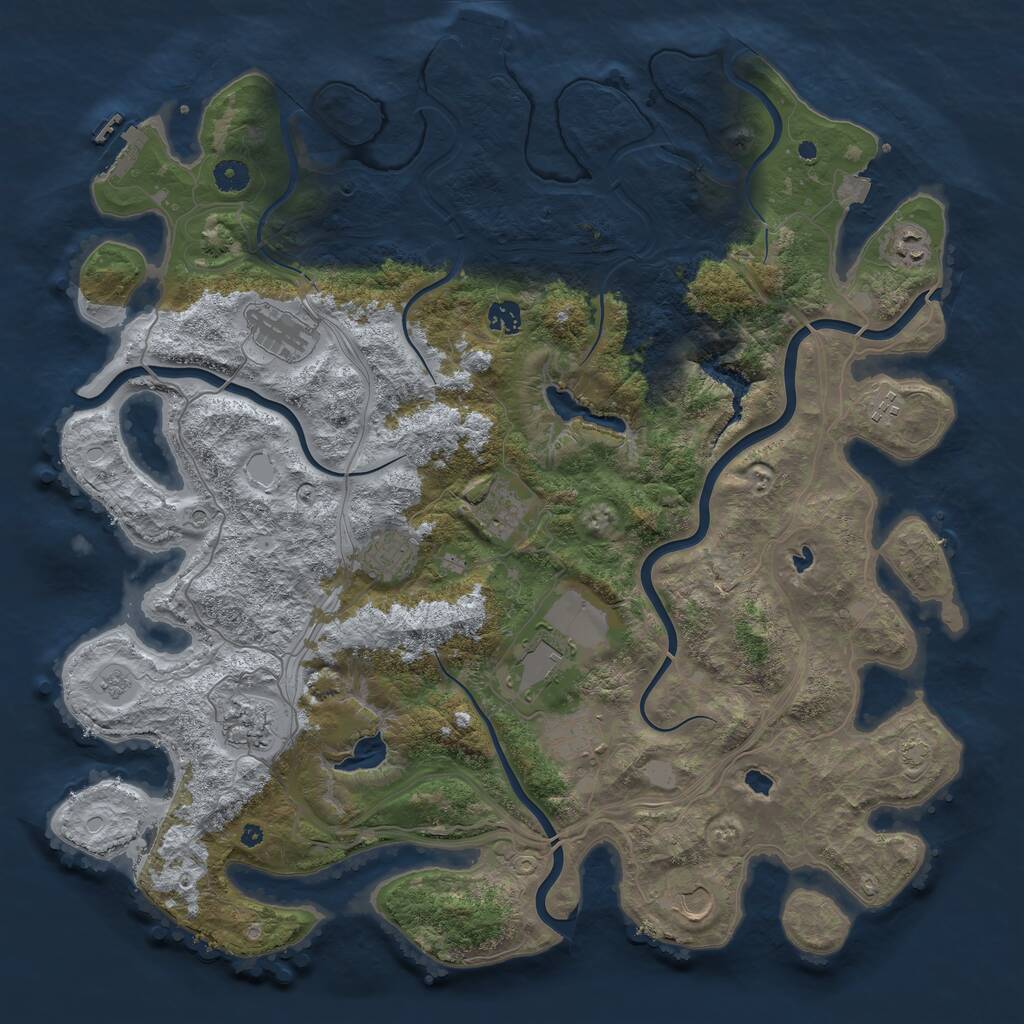 Rust Map: Procedural Map, Size: 4500, Seed: 806067, 16 Monuments