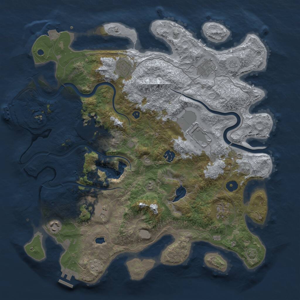 Rust Map: Procedural Map, Size: 4000, Seed: 2069435898, 15 Monuments