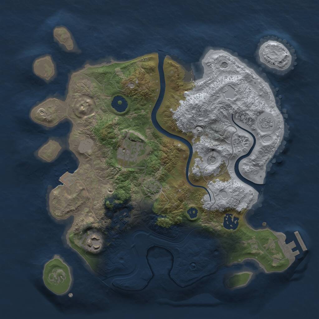 Rust Map: Procedural Map, Size: 3000, Seed: 65634, 9 Monuments