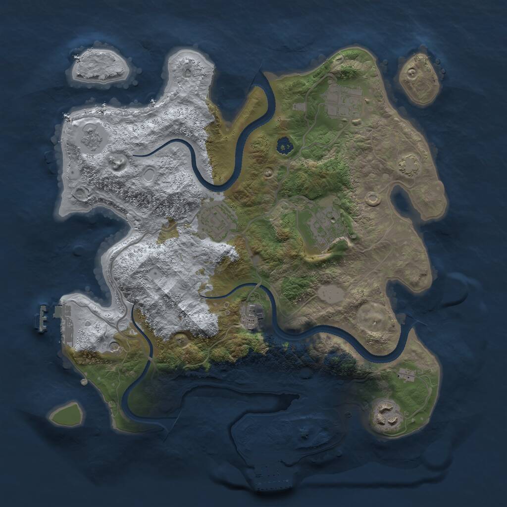 Rust Map: Procedural Map, Size: 3000, Seed: 75579, 11 Monuments