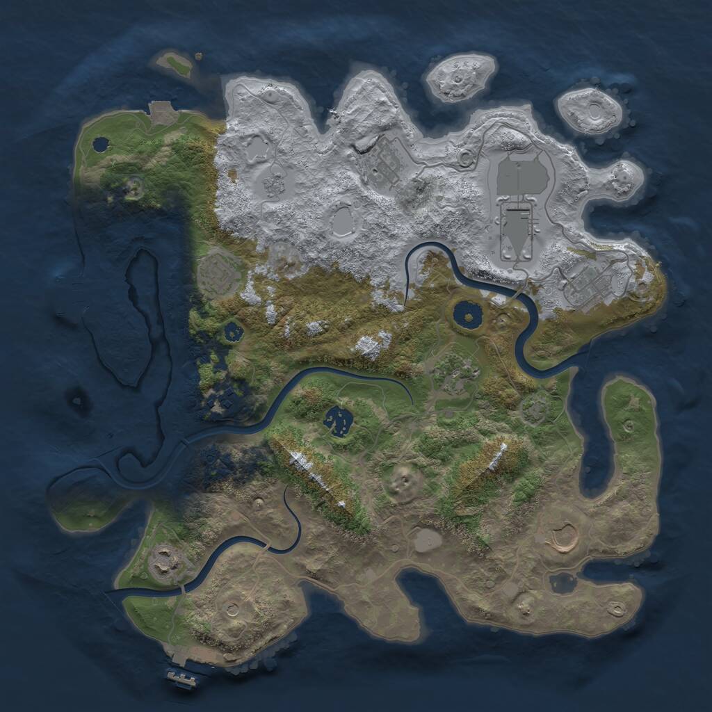 Rust Map: Procedural Map, Size: 3700, Seed: 55961795, 15 Monuments