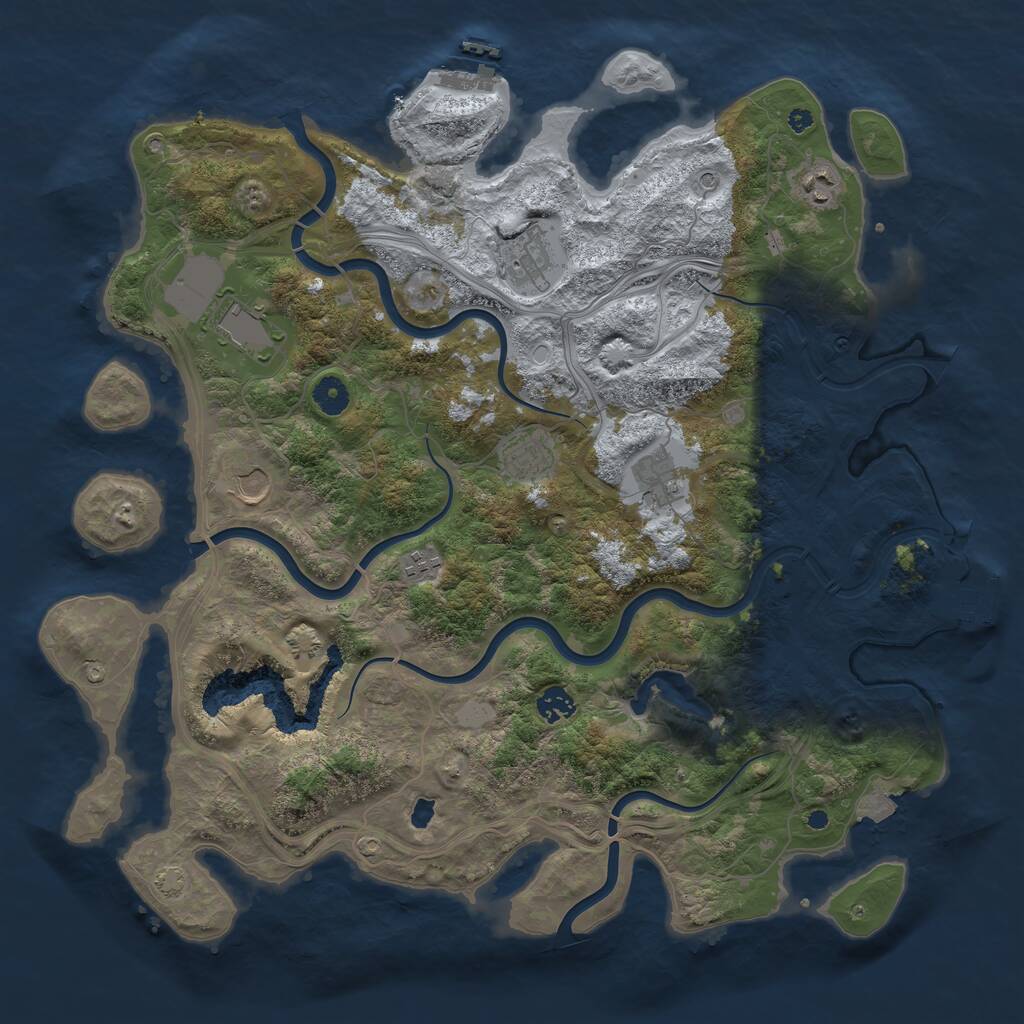 Rust Map: Procedural Map, Size: 4250, Seed: 1962350903, 13 Monuments