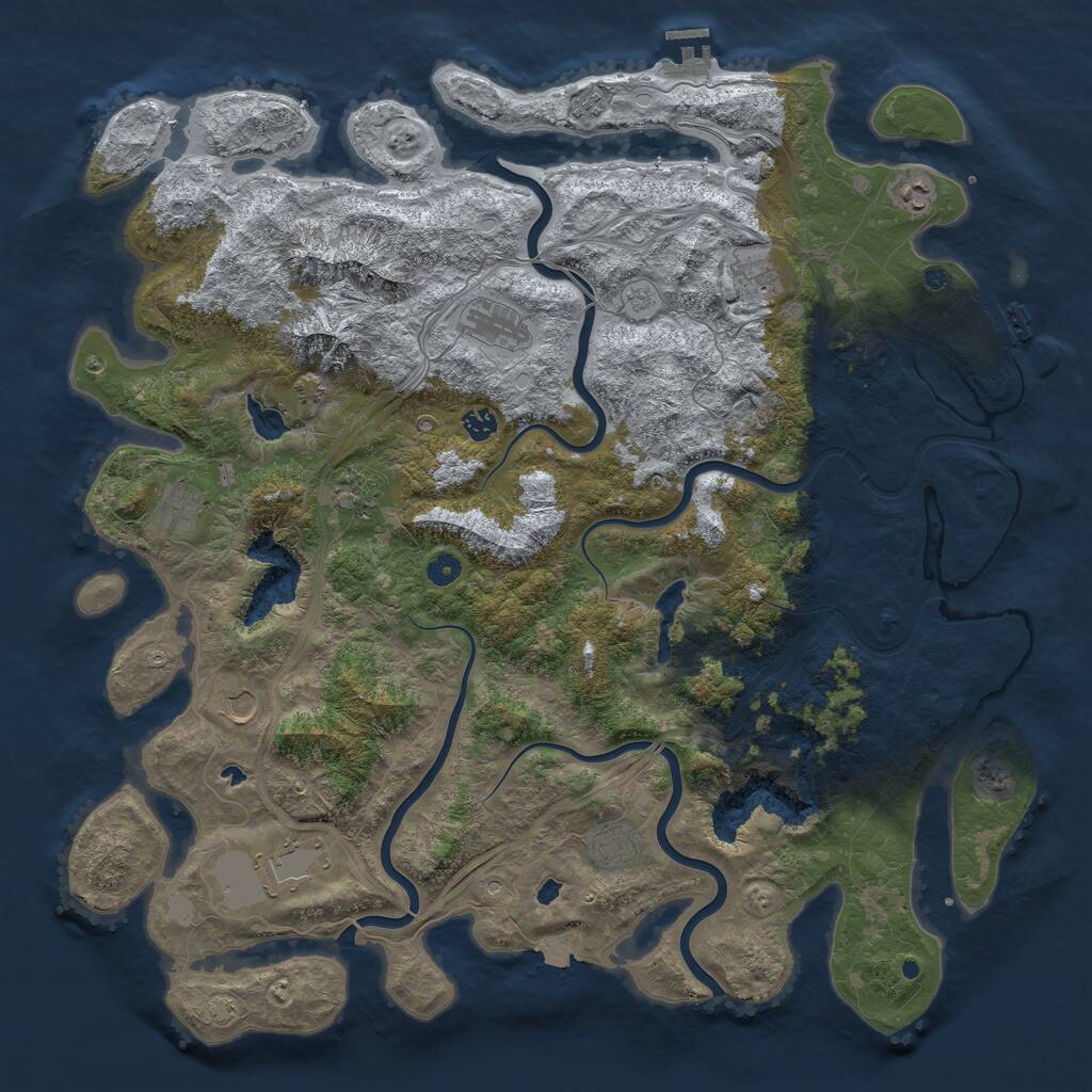 Rust Map: Procedural Map, Size: 5000, Seed: 9275567, 16 Monuments