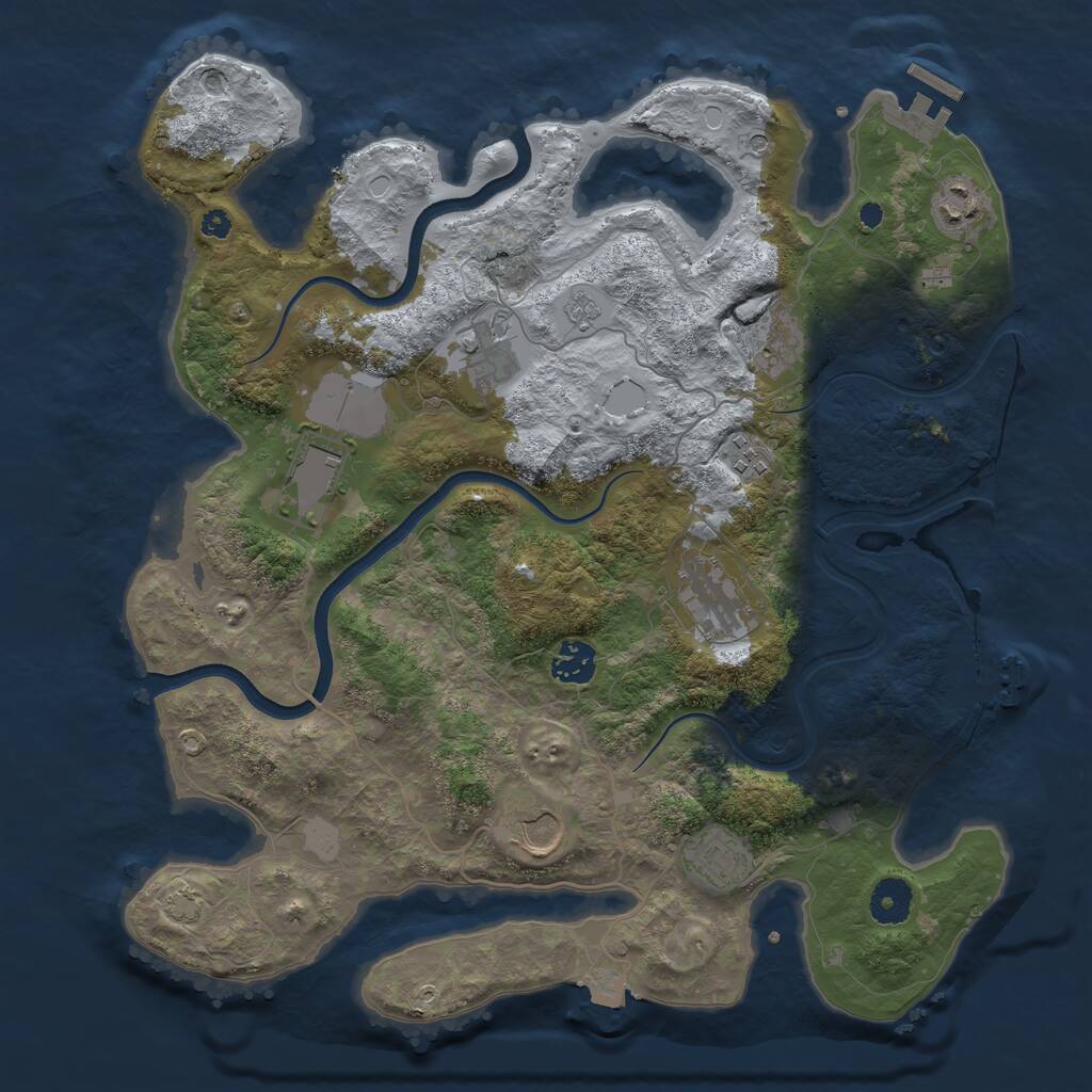 Rust Map: Procedural Map, Size: 3700, Seed: 542702648, 15 Monuments