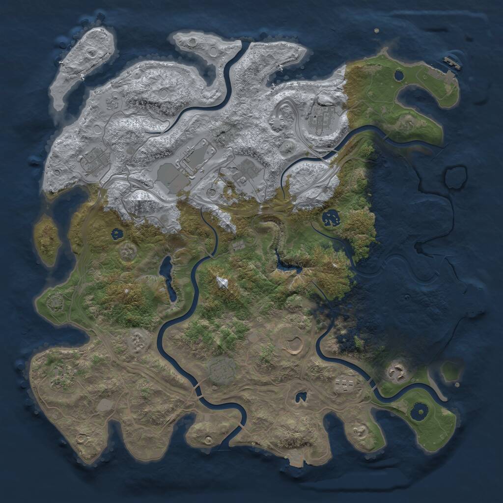 Rust Map: Procedural Map, Size: 4250, Seed: 7770001, 16 Monuments