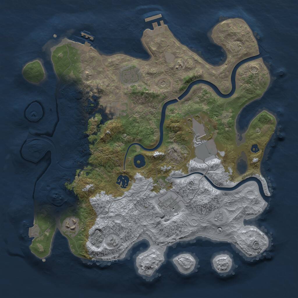 Rust Map: Procedural Map, Size: 3500, Seed: 114874, 13 Monuments