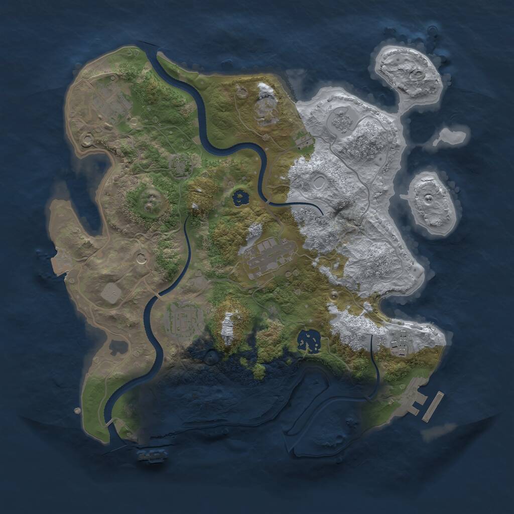 Rust Map: Procedural Map, Size: 3100, Seed: 818523, 11 Monuments