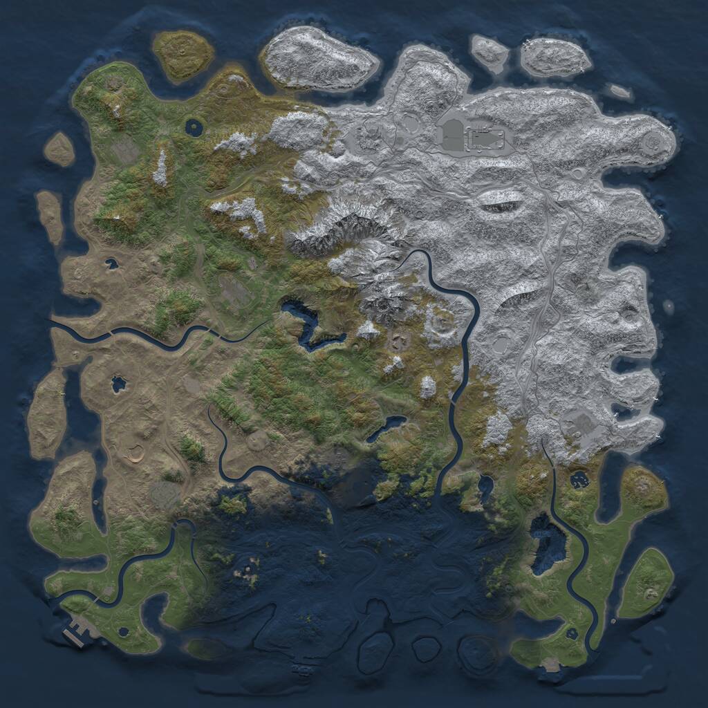 Rust Map: Procedural Map, Size: 5989, Seed: 1234567890, 17 Monuments