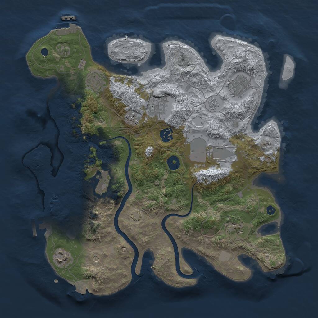 Rust Map: Procedural Map, Size: 3500, Seed: 195652, 15 Monuments
