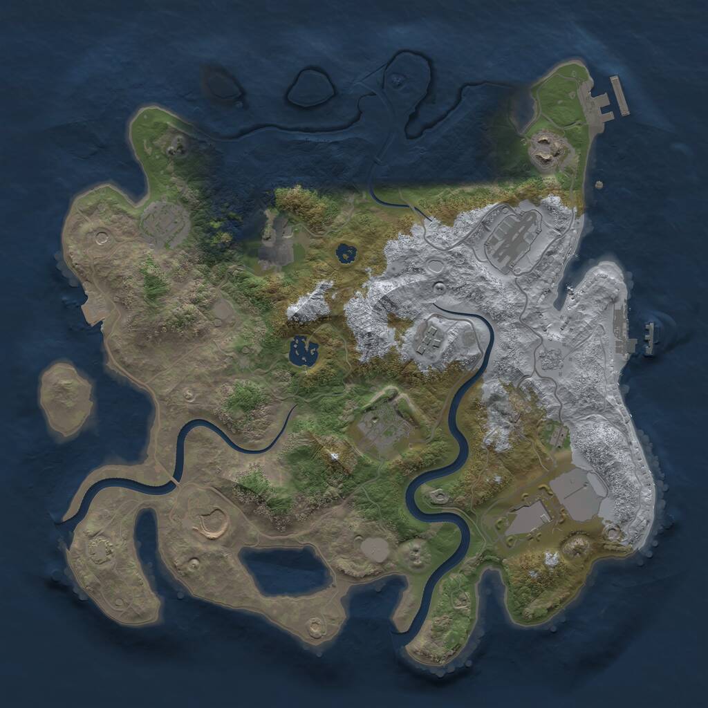 Rust Map: Procedural Map, Size: 3500, Seed: 415685, 15 Monuments