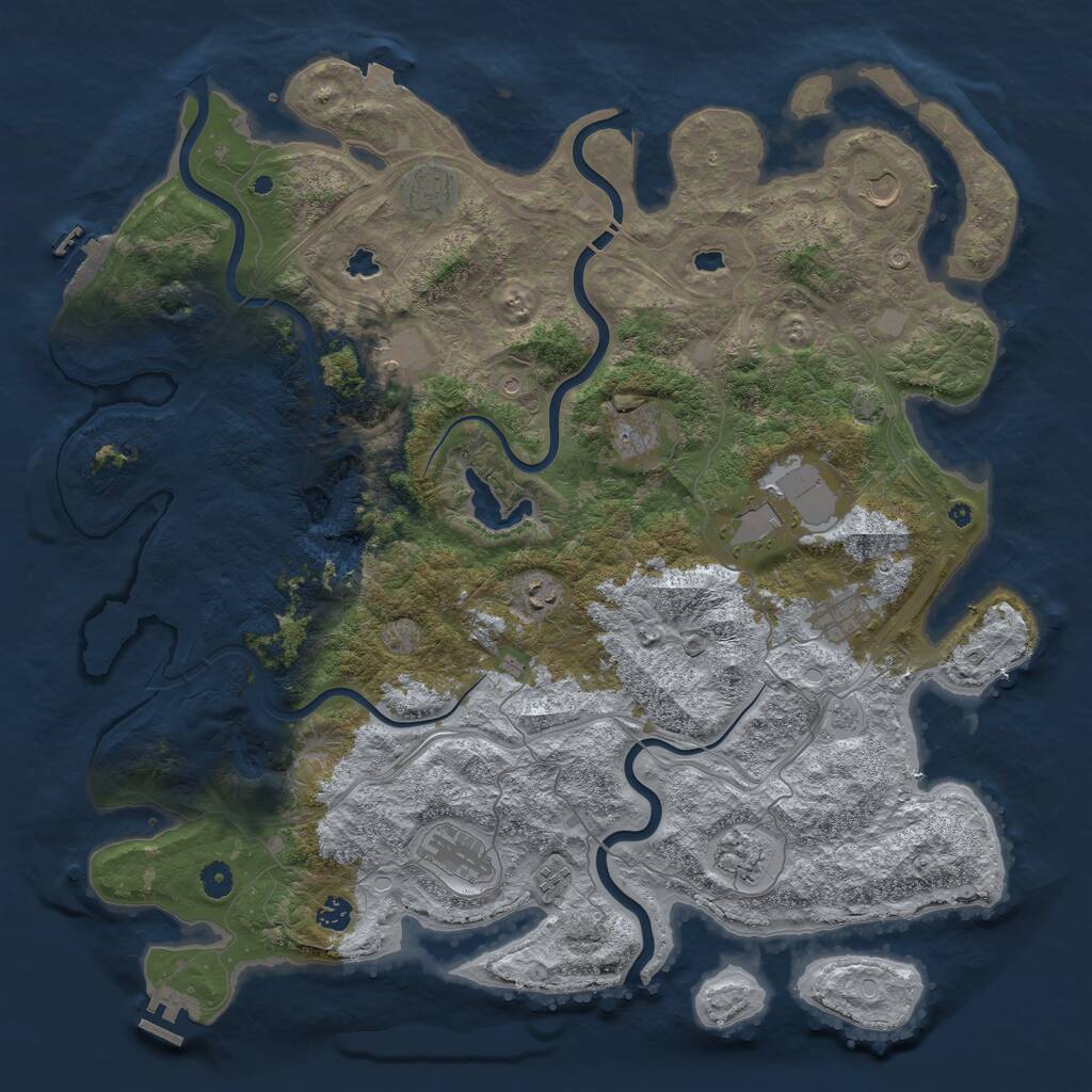 Rust Map: Procedural Map, Size: 4750, Seed: 568092, 17 Monuments