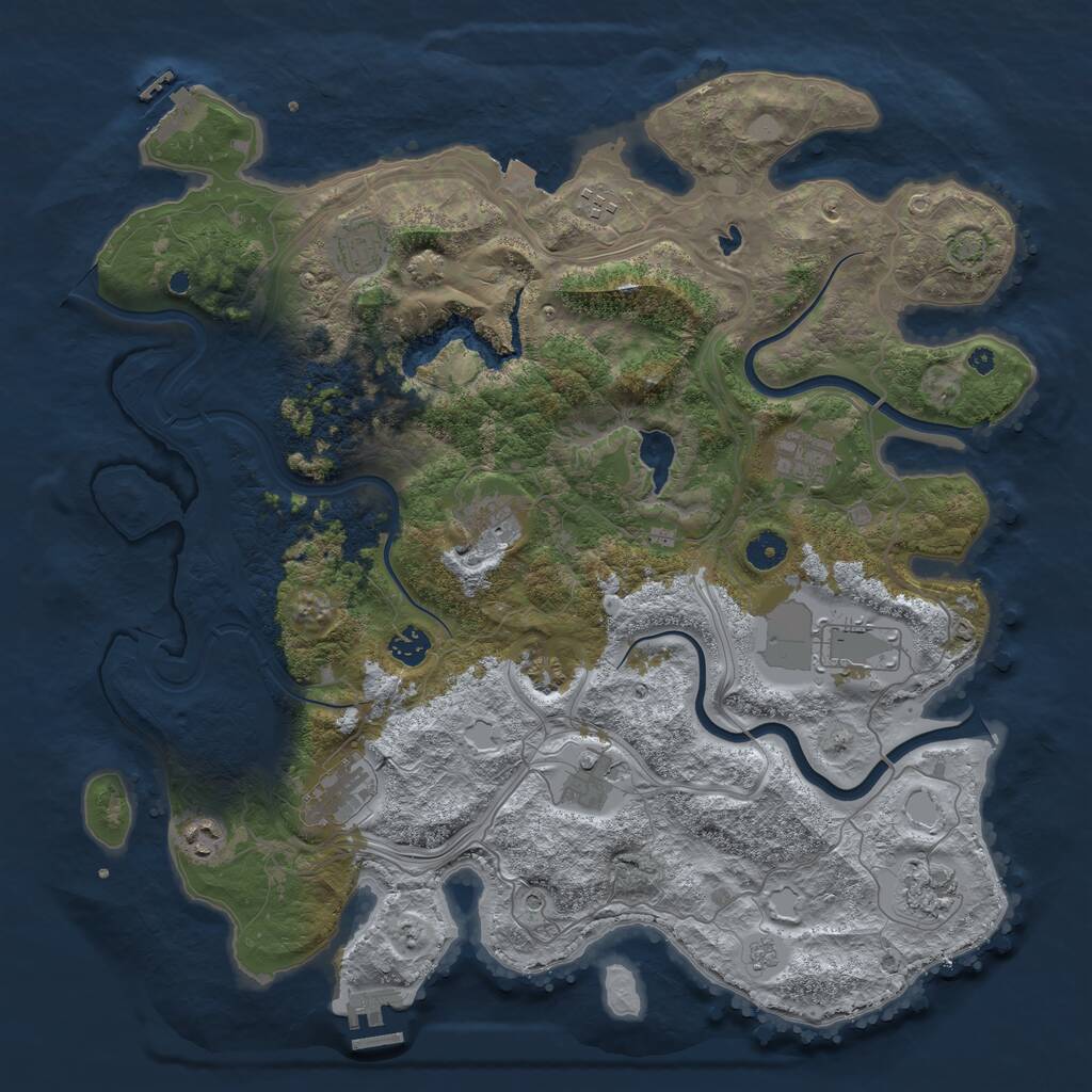 Rust Map: Procedural Map, Size: 4250, Seed: 286603, 16 Monuments