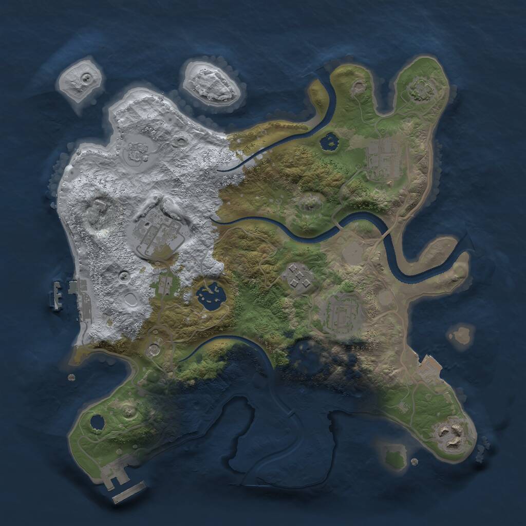 Rust Map: Procedural Map, Size: 2900, Seed: 1095565629, 12 Monuments