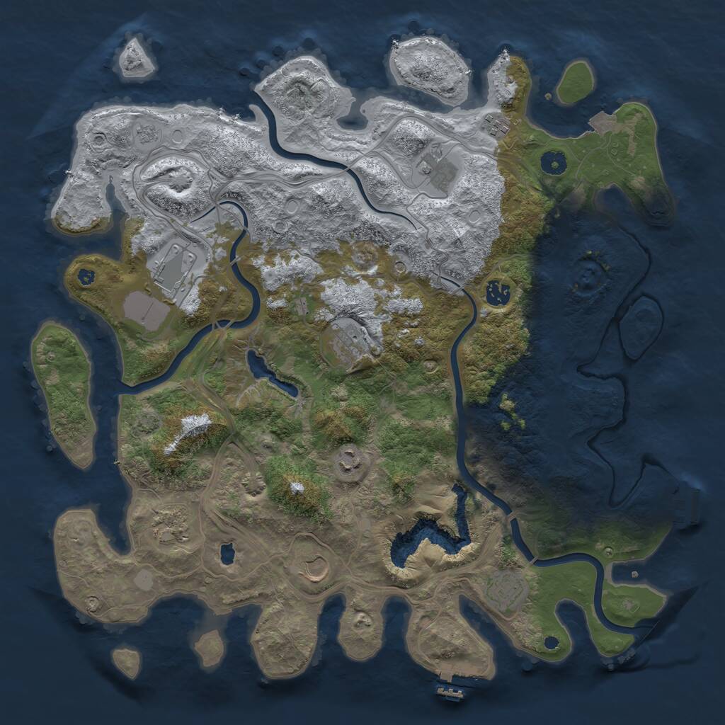 Rust Map: Procedural Map, Size: 4300, Seed: 565609006, 15 Monuments
