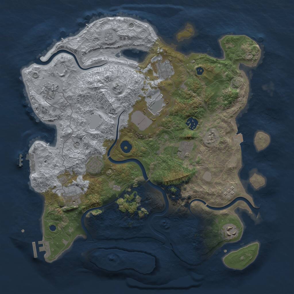 Rust Map: Procedural Map, Size: 3750, Seed: 325036, 15 Monuments