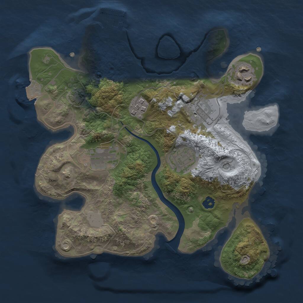 Rust Map: Procedural Map, Size: 2500, Seed: 610753146, 9 Monuments