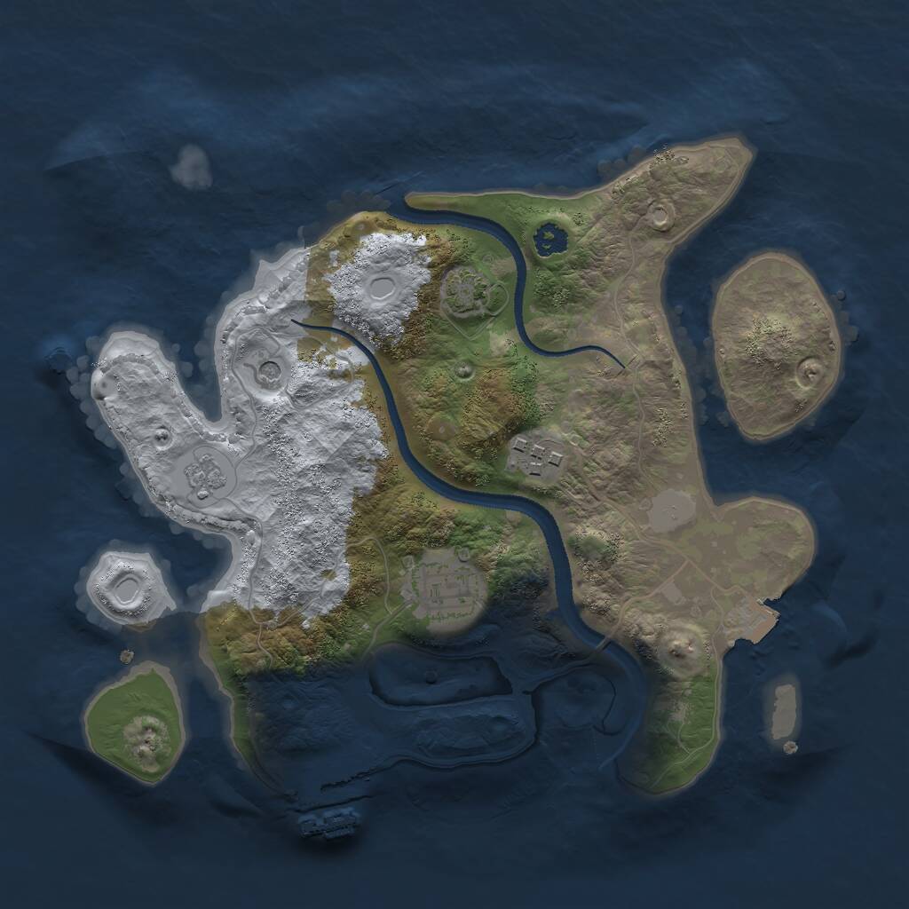 Rust Map: Procedural Map, Size: 2700, Seed: 1788350515, 7 Monuments