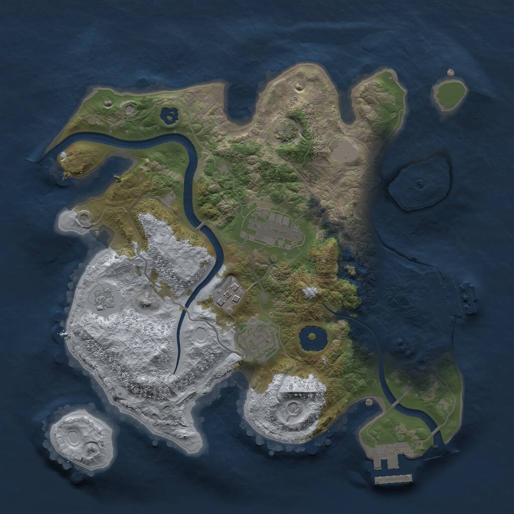 Rust Map: Procedural Map, Size: 2800, Seed: 9999, 9 Monuments