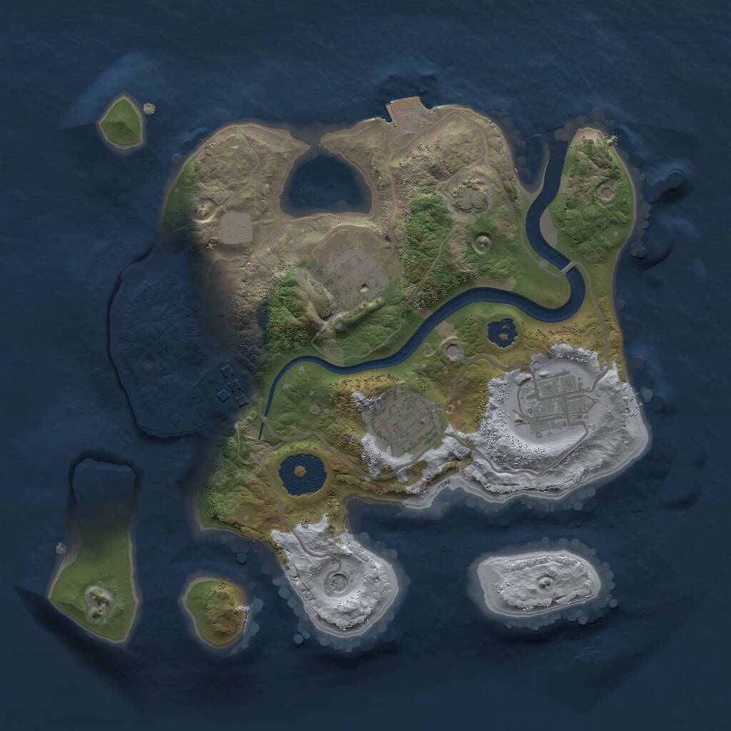 Rust Map: Procedural Map, Size: 2500, Seed: 6107531, 7 Monuments