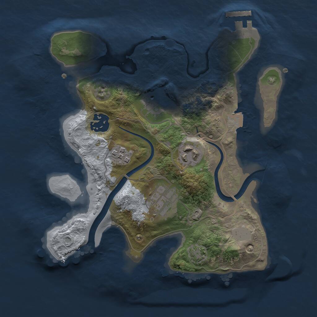Rust Map: Procedural Map, Size: 2500, Seed: 1564254097, 8 Monuments