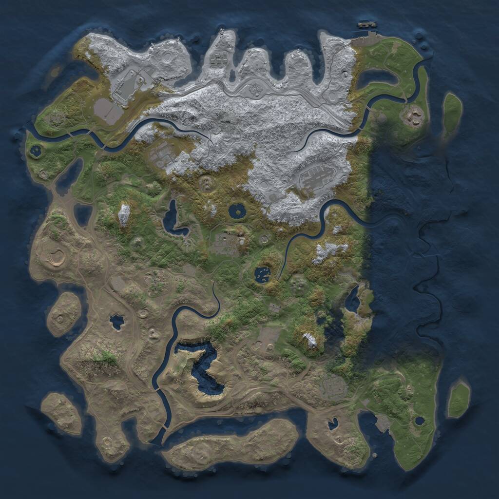 Rust Map: Procedural Map, Size: 4500, Seed: 204913, 17 Monuments