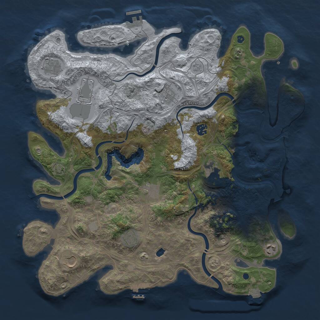 Rust Map: Procedural Map, Size: 4250, Seed: 277630, 16 Monuments