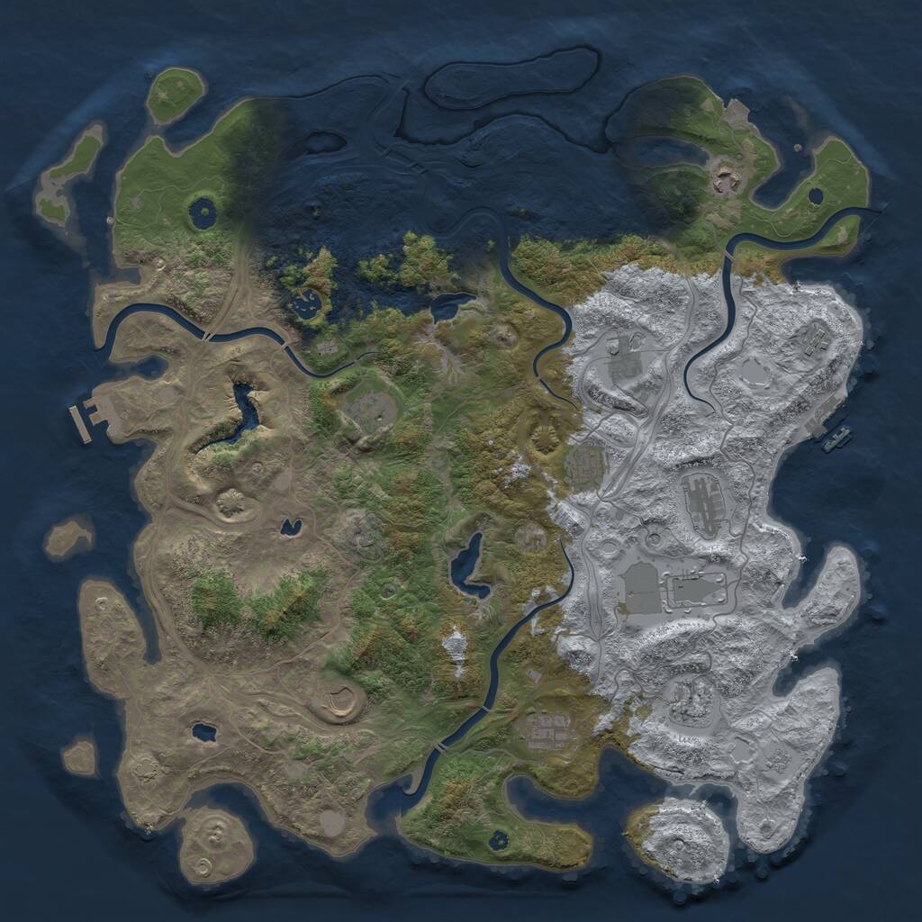 Rust Map: Procedural Map, Size: 4750, Seed: 692559, 17 Monuments