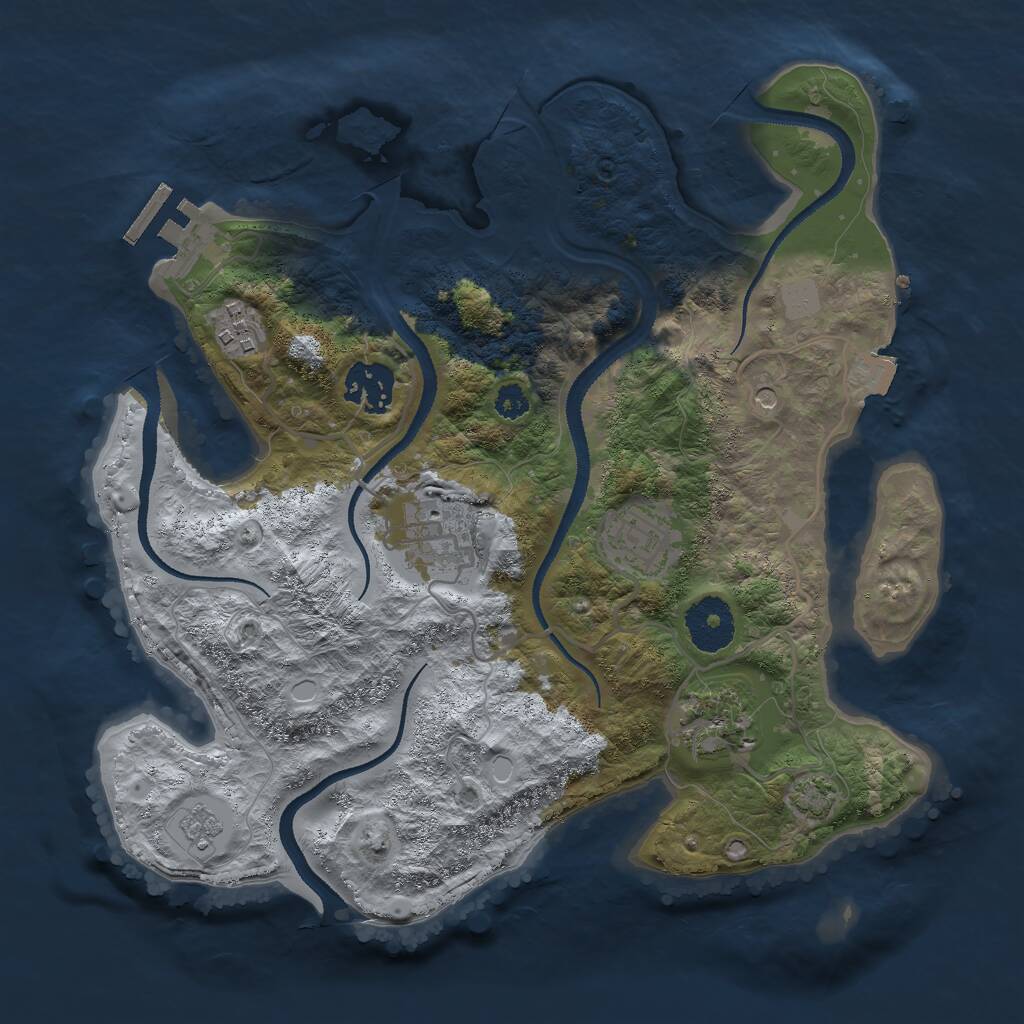 Rust Map: Procedural Map, Size: 3000, Seed: 2092026, 10 Monuments