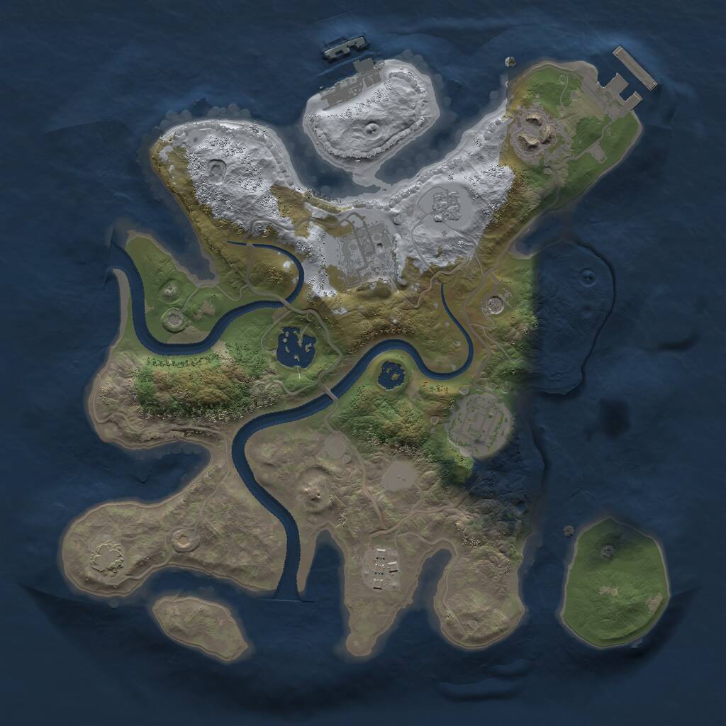 Rust Map: Procedural Map, Size: 2700, Seed: 1277610372, 11 Monuments