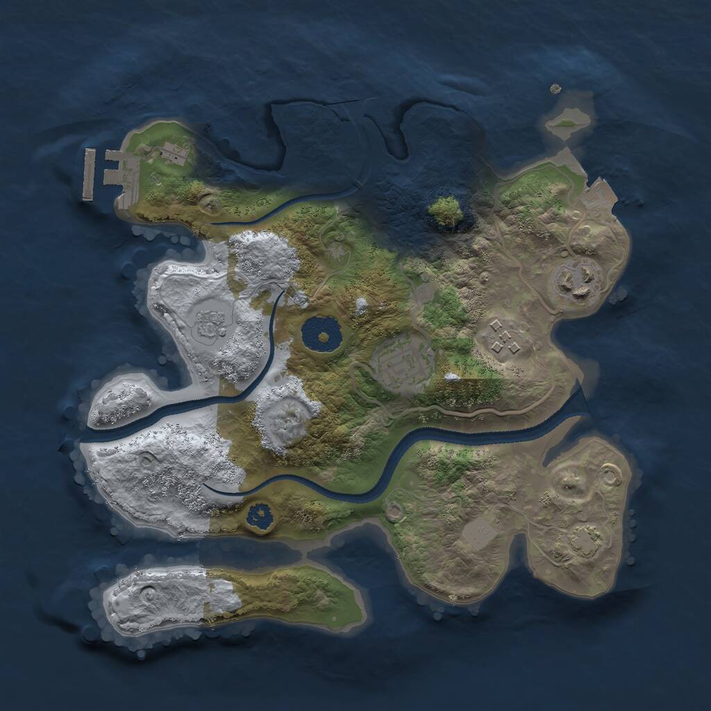 Rust Map: Procedural Map, Size: 2750, Seed: 1501318344, 7 Monuments