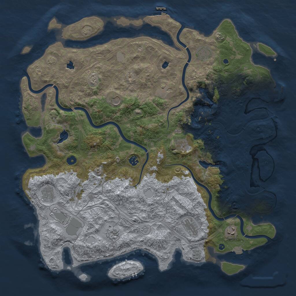 Rust Map: Procedural Map, Size: 4750, Seed: 643279, 17 Monuments